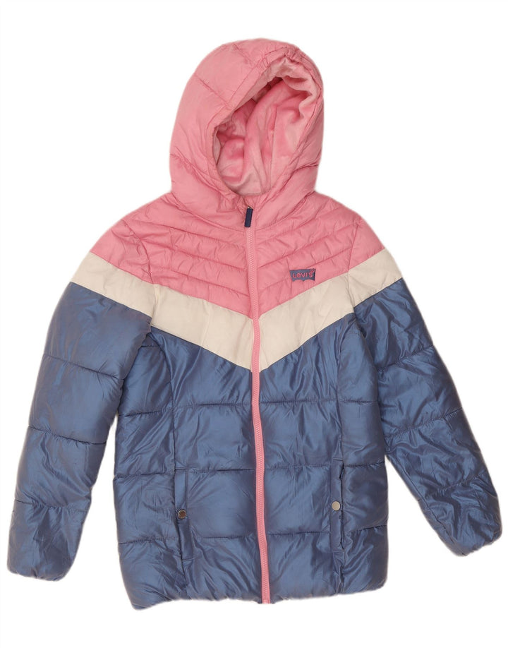 Giacca imbottita con cappuccio Levi's per ragazze 13-14 anni in poliestere color block blu