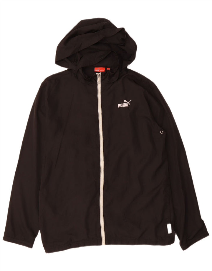 Giacca da ginnastica con cappuccio PUMA da bambino 13-14 anni XL poliestere nero