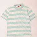 IZOD Mens Polo Shirt 2XL Turquoise Striped Cotton Vintage Izod and Second-Hand Izod from Messina Hembry 