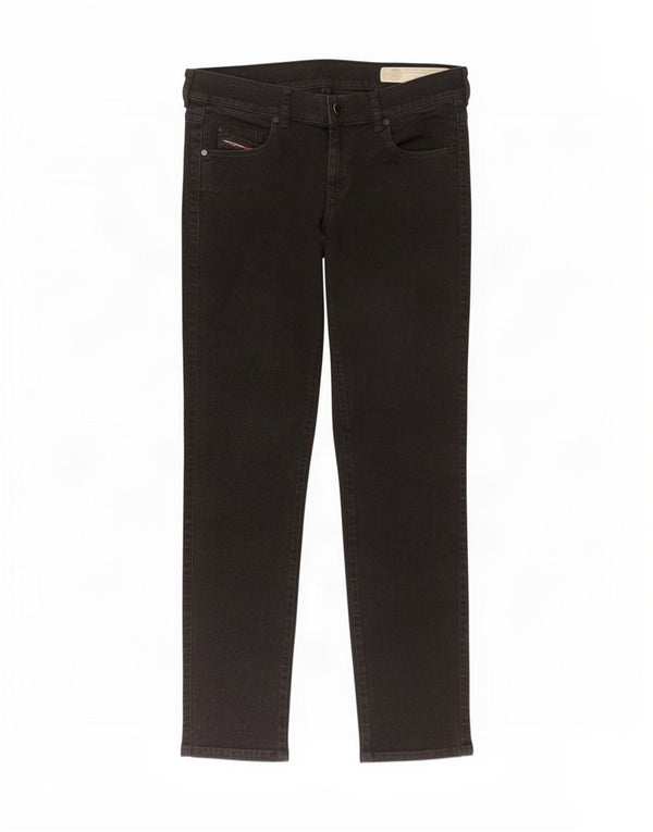 Jeans dritti slim regolari da donna Diesel Sandy W29 L32 cotone nero