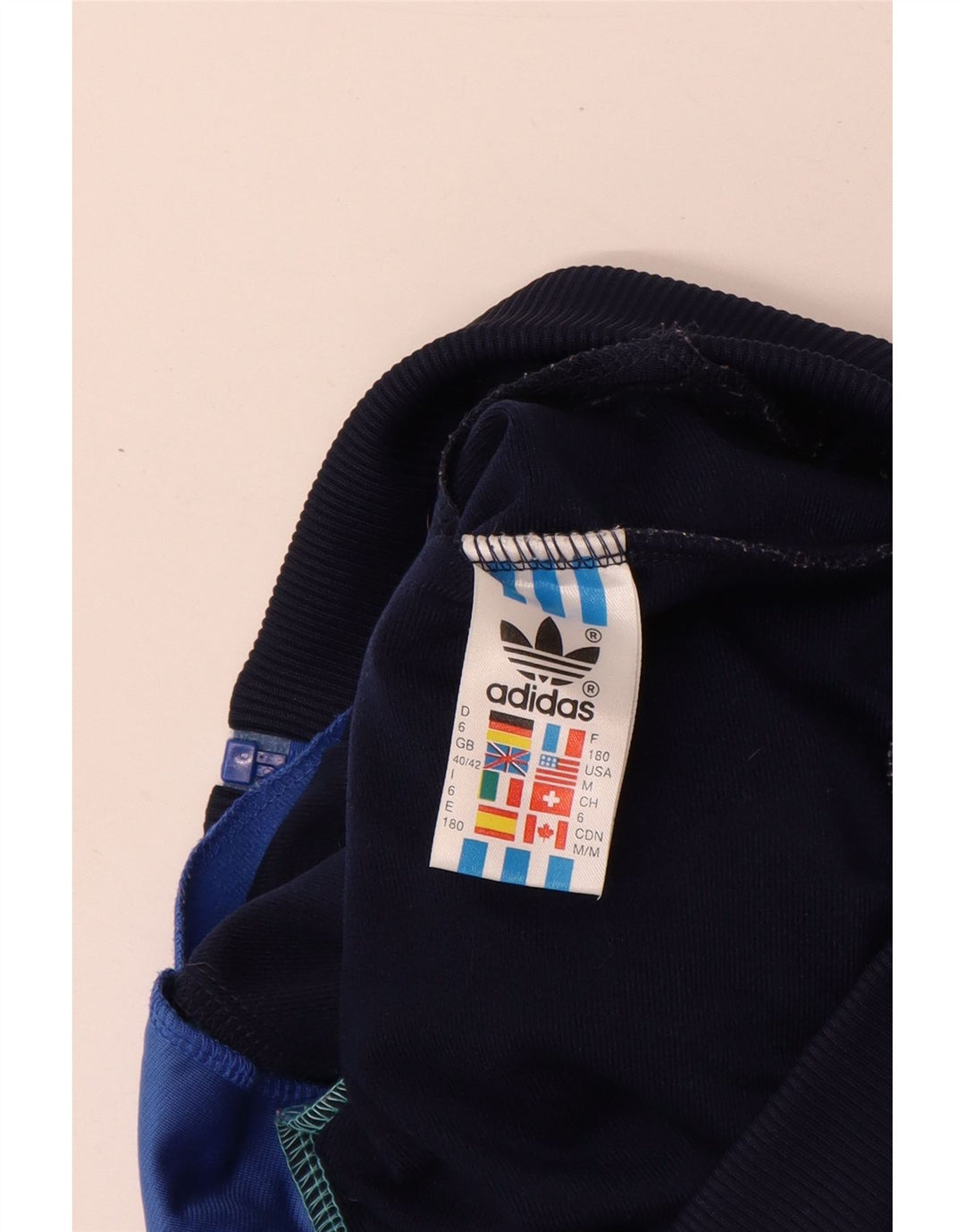 Giacca da tuta da uomo Adidas UK 40/42 Poliestere color block blu medio