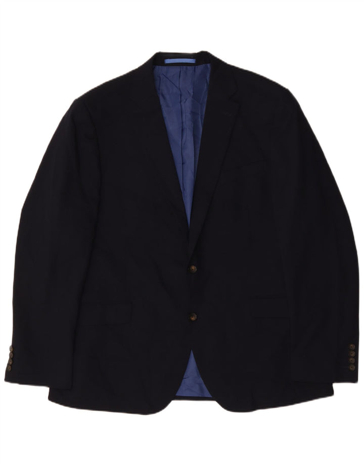 Giacca blazer a 2 bottoni da uomo Marks & Spencer UK 44 XL lana blu navy
