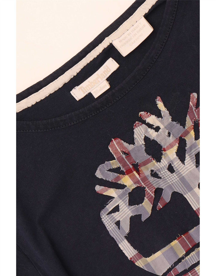T-shirt grafica da donna Timberland Top UK 12 medio blu navy
