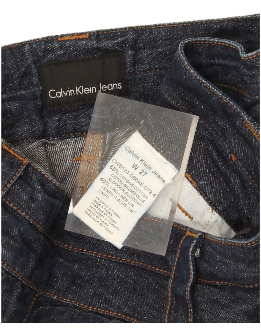 CALVIN KLEIN Jeans dritti da donna W27 L35 cotone blu navy