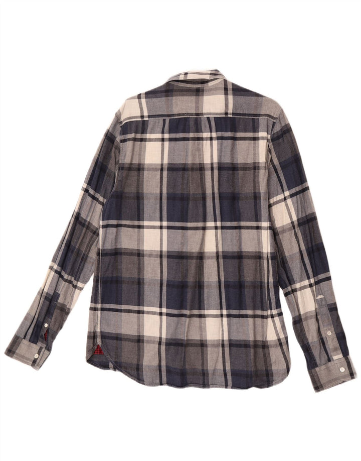 Camicia da uomo in flanella Woolrich scozzese medio blu navy