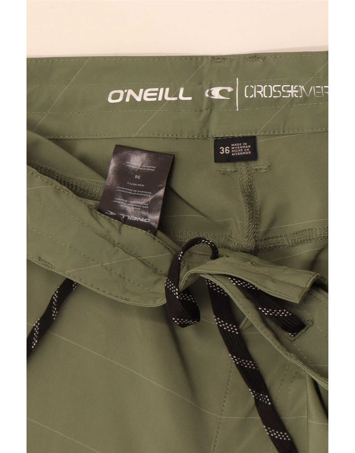 Pantaloncini cargo da uomo O'Neill W36 cotone a righe verdi grandi