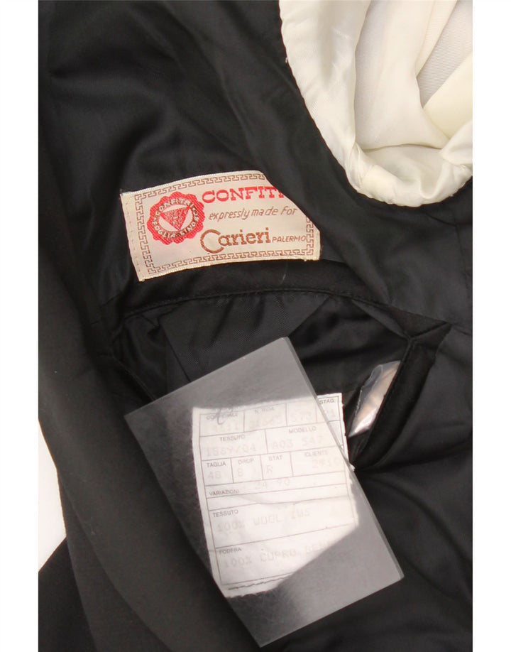 Giacca blazer da uomo a 1 bottone Carieri IT 48 media nera in lana vergine