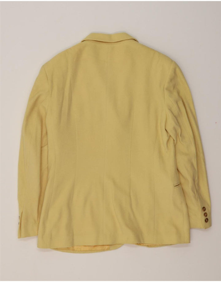 STEFANEL Womens 3 Button Blazer Jacket IT 44  Medium Yellow Wool