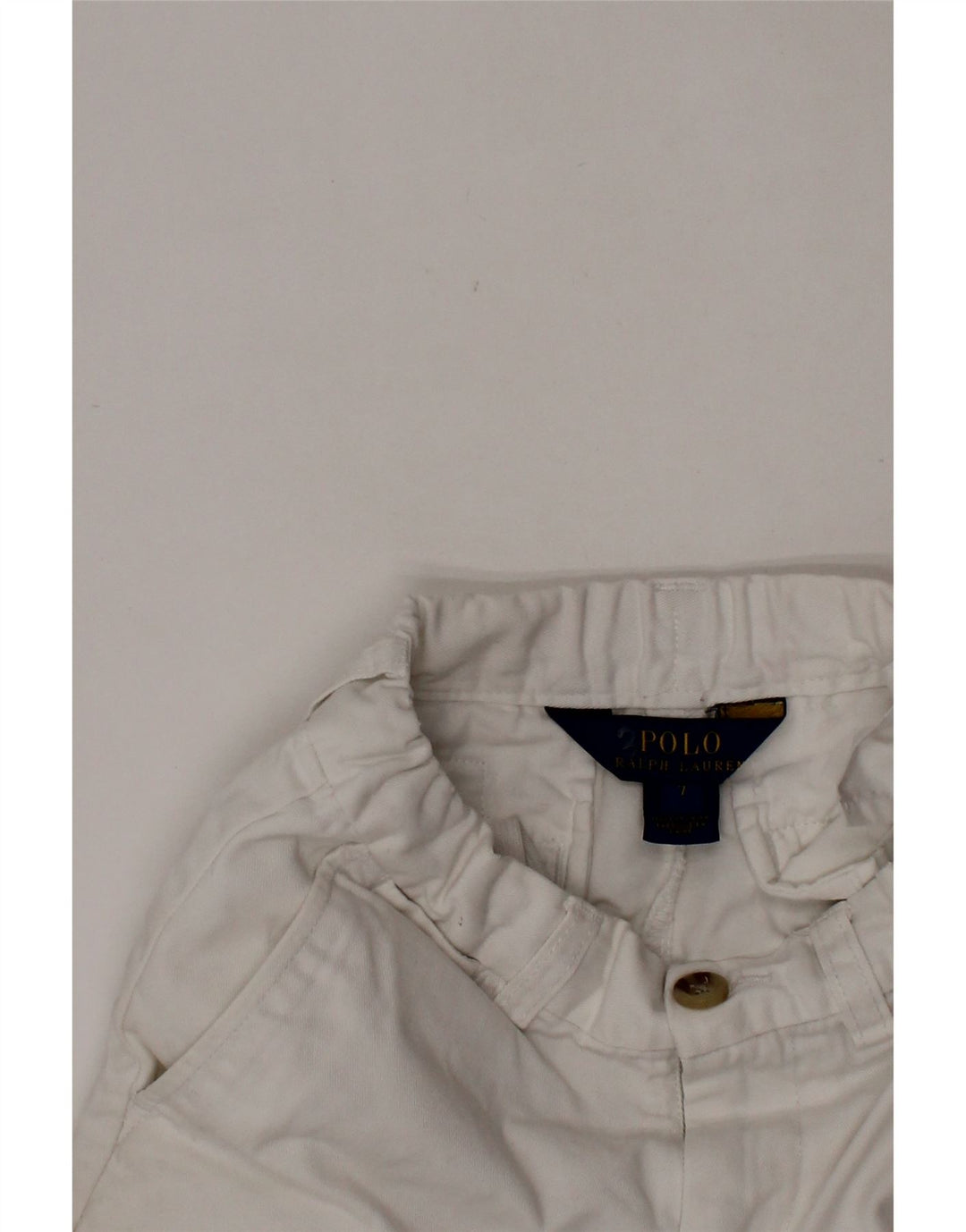 POLO RALPH LAUREN Pantaloncini chino da bambino 6-7 anni W22 Cotone bianco