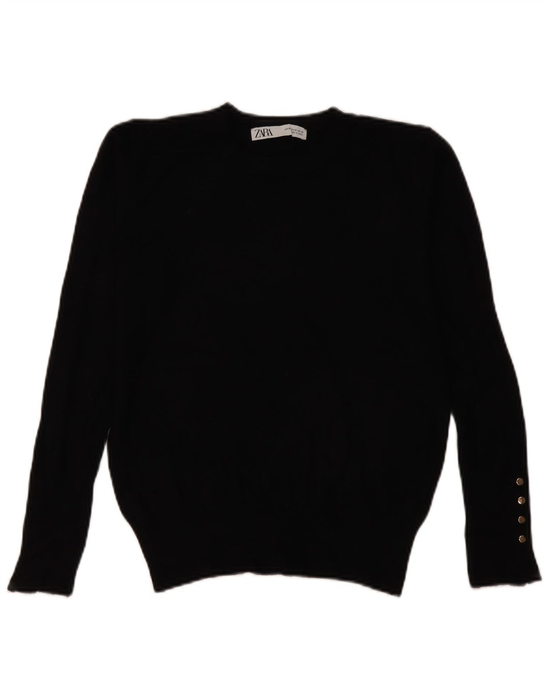 Maglione maglione girocollo da donna Zara UK 14 viscosa nera media