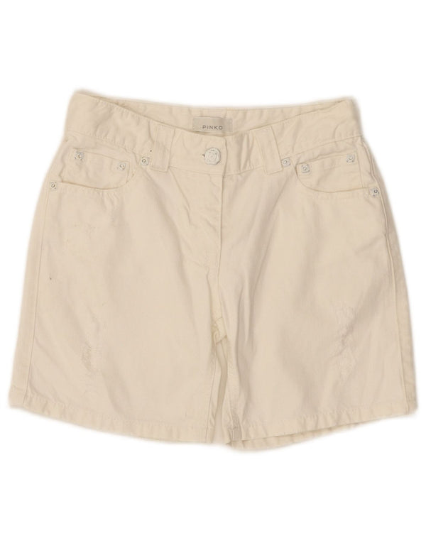 Pantaloncini Denim Bambina Pinko 11-12 Anni Large W26 Cotone Bianco