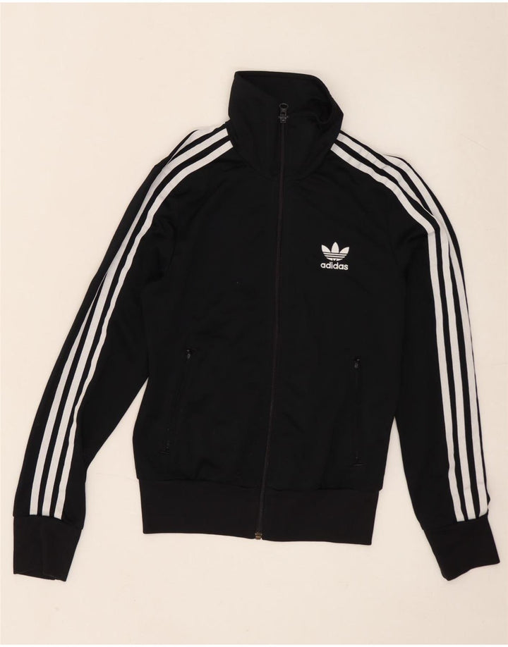 Giacca da ginnastica da donna con grafica Adidas UK 8 Small Poliestere nero