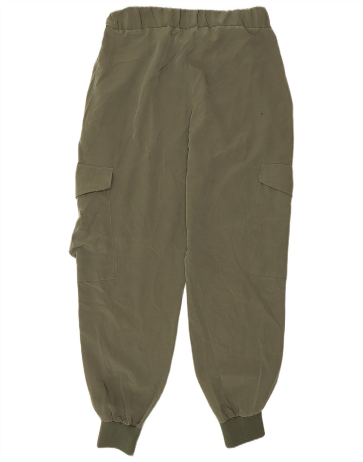 Pantaloni cargo da jogging da donna Zara piccoli W28 L27 poliestere kaki