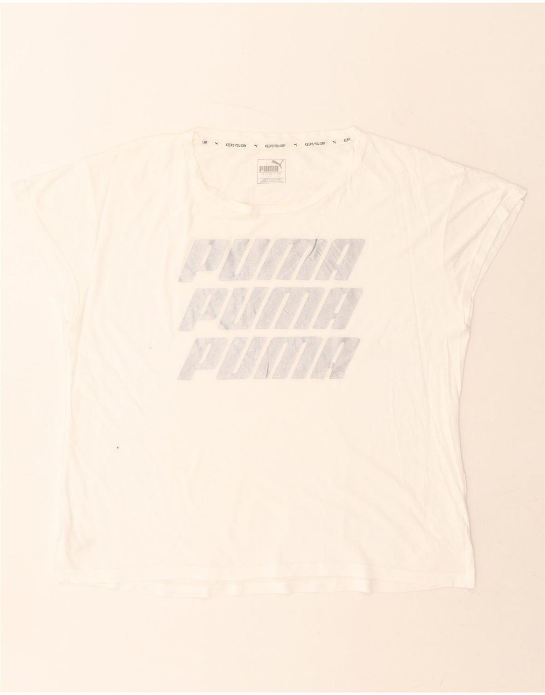 PUMA Womens Graphic T-Shirt Top UK 16 Large White Vintage Puma and Second-Hand Puma from Messina Hembry 