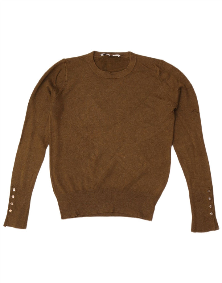Maglione maglione girocollo da donna Zara UK 12 medio cachi