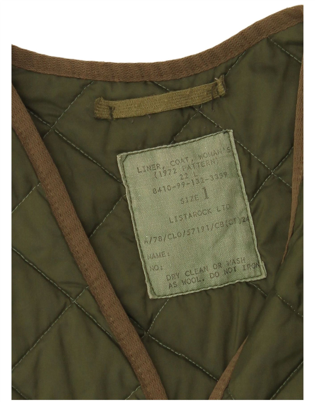 Gilet trapuntato oversize da donna vintage US 1 XS color kaki