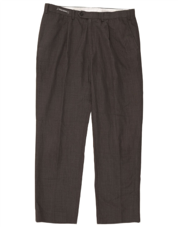 Pantaloni da abito con pegging da uomo Marks & Spencer W34 L31 poliestere nero