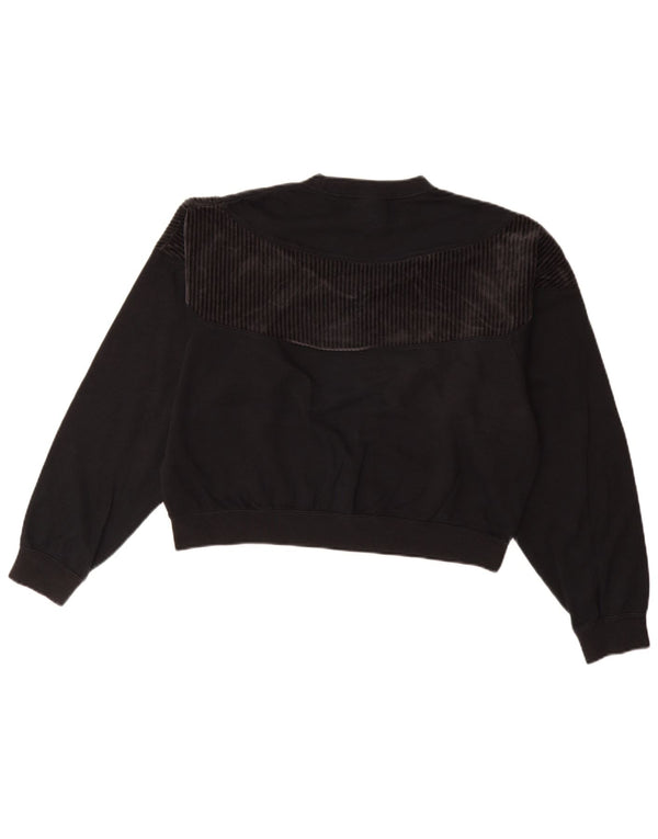 Felpa oversize da donna NIKE, maglione UK 10, piccolo cotone nero