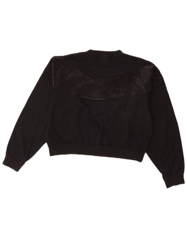 Felpa oversize da donna NIKE, maglione UK 10, piccolo cotone nero