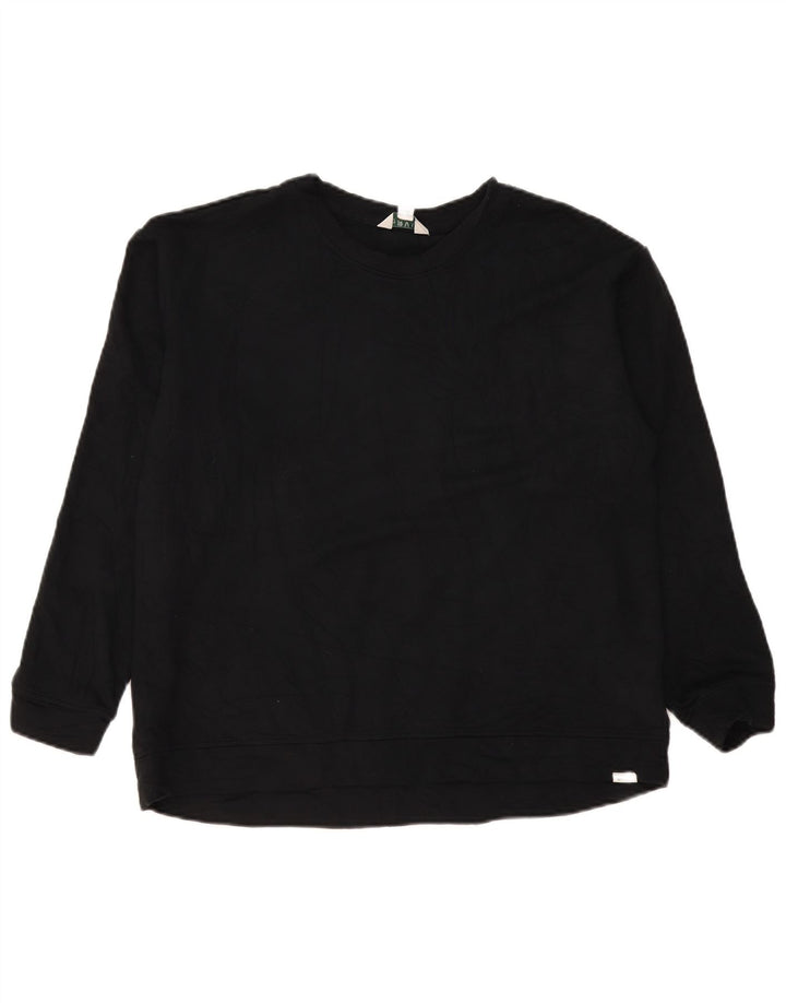 Orvis Womens Sweatshirt Jumper UK 16 Large Black Modal