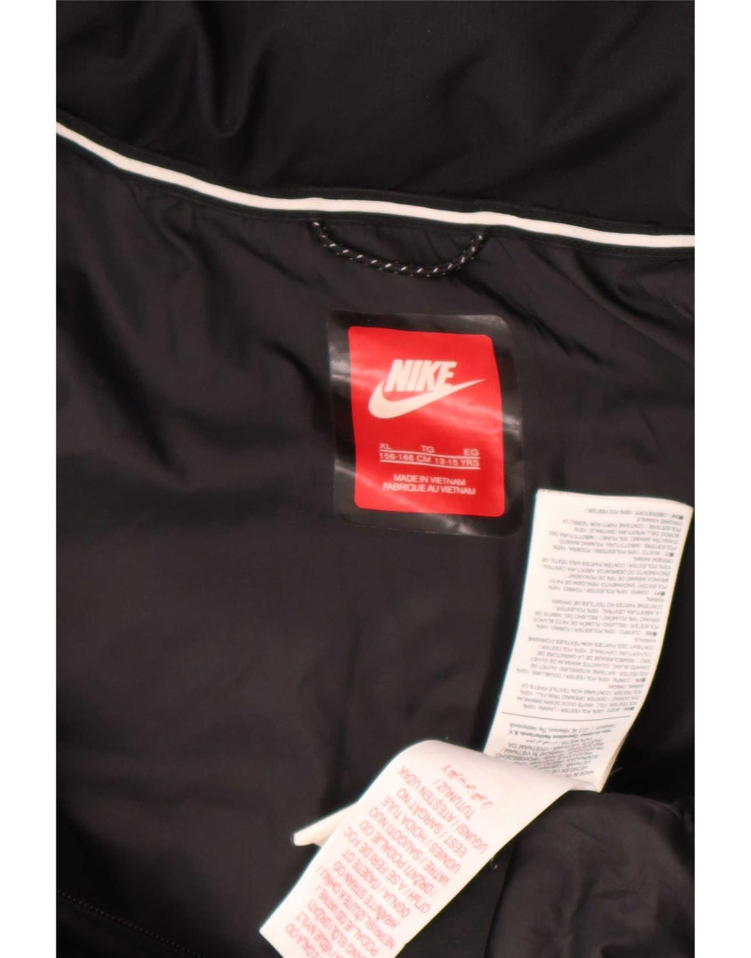 Cappotto imbottito con cappuccio Nike Bambina 13-14 anni XL Nero Poliestere