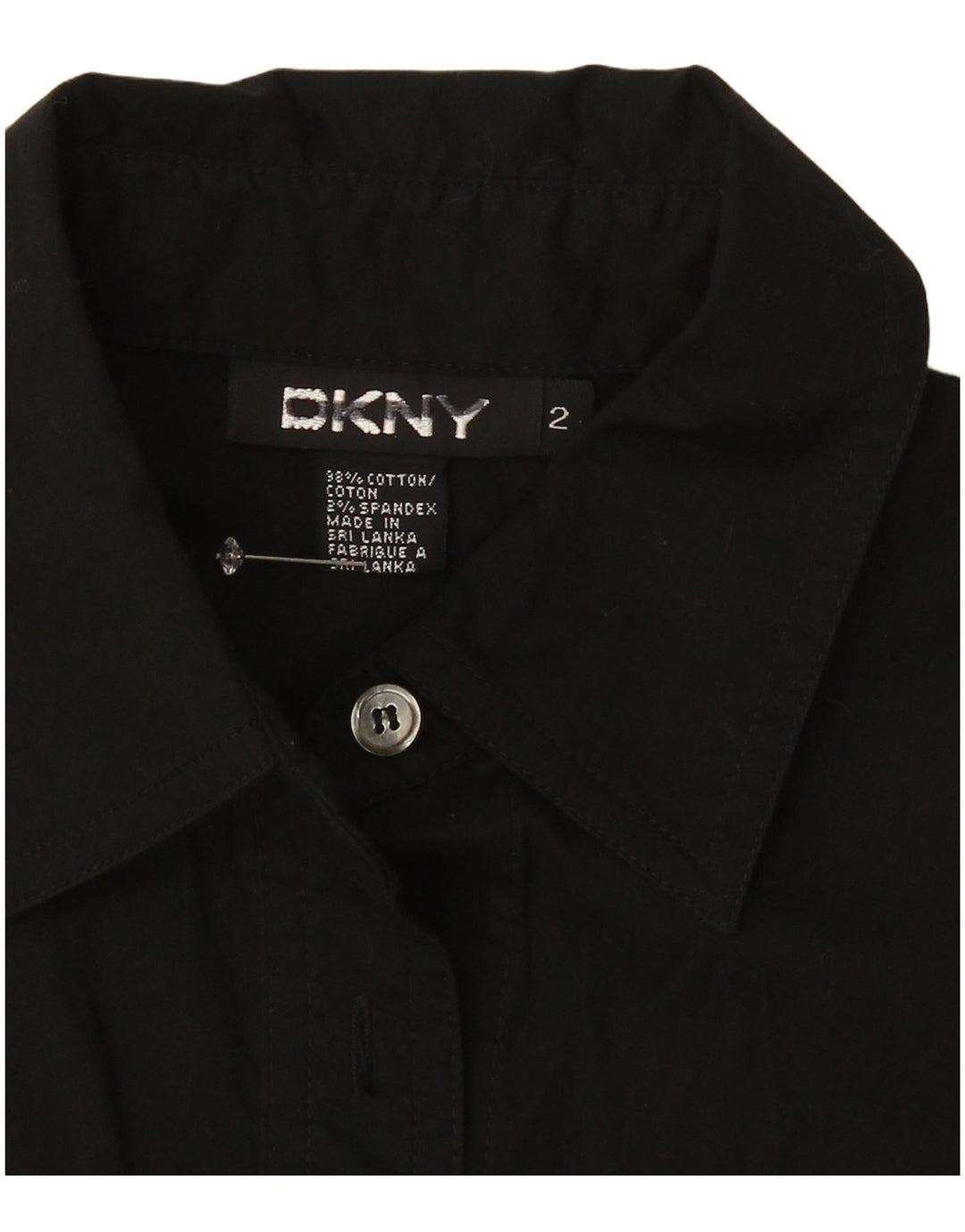 Camicia Dkny da donna US 2 XS in cotone nero