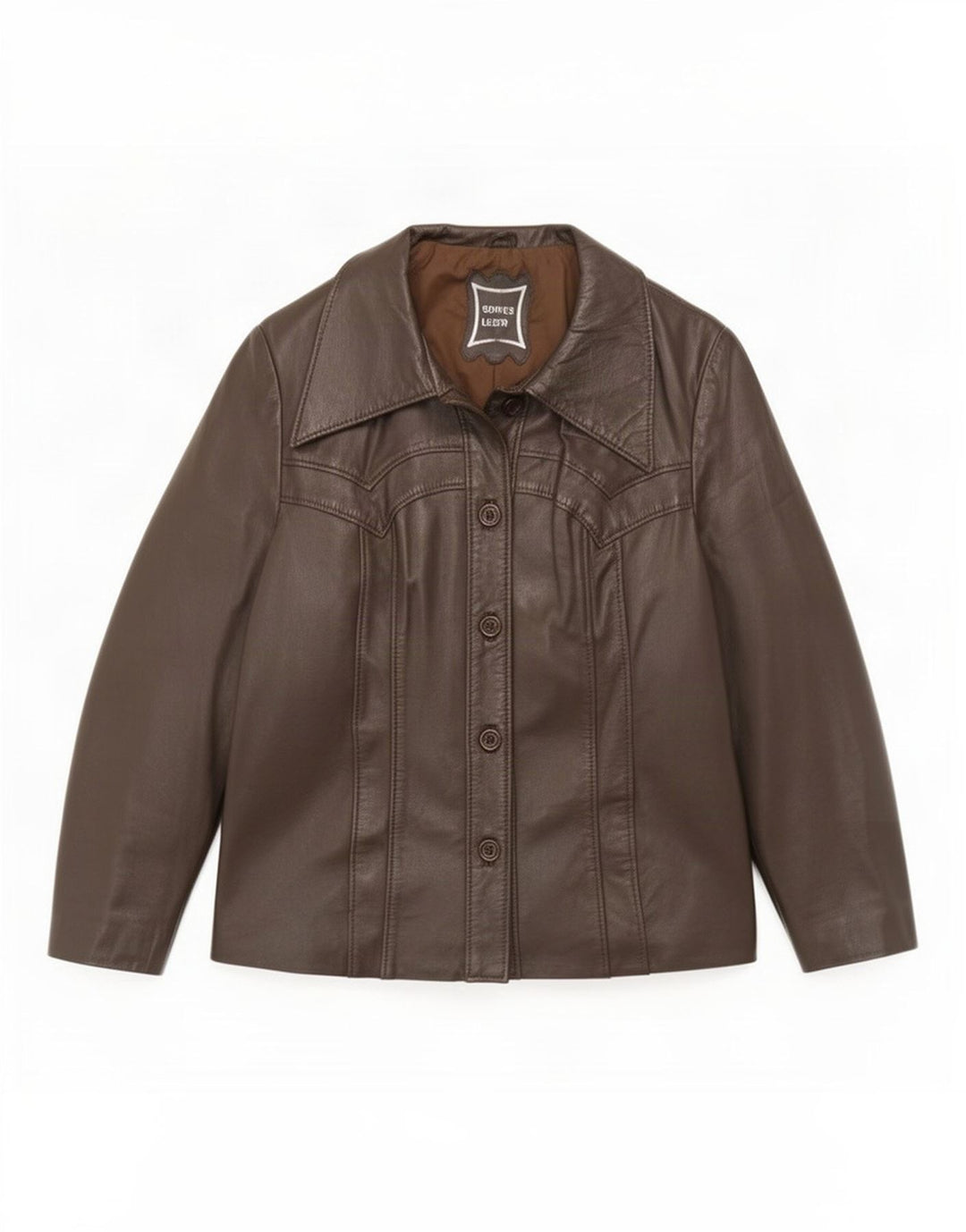 Giacca in pelle vintage da donna IT 44 Marrone medio