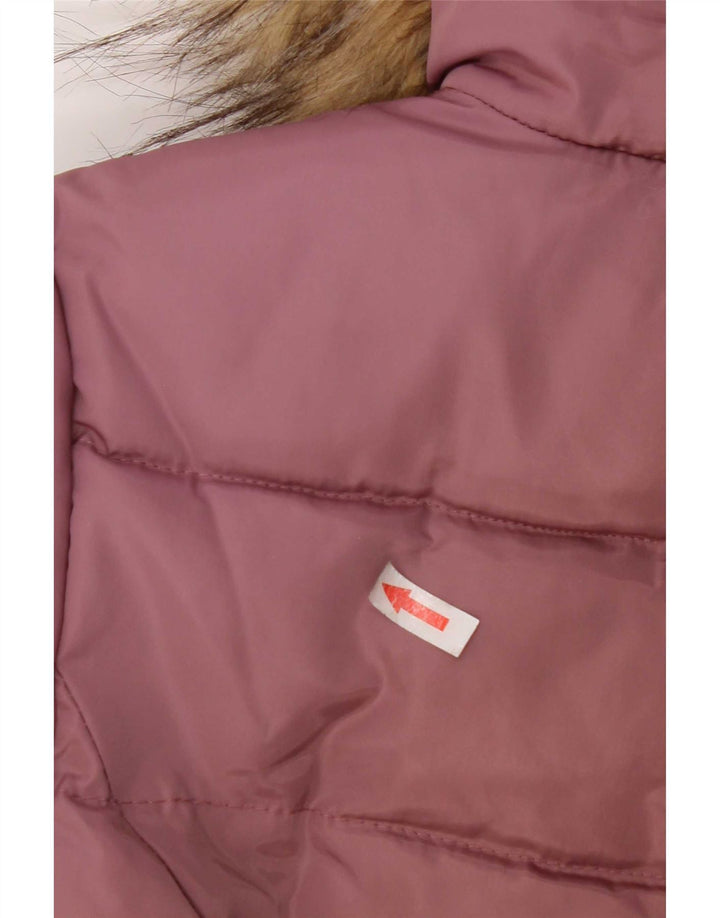 Cappotto imbottito con cappuccio per ragazze Dkny 10-11 anni in poliestere rosa medio