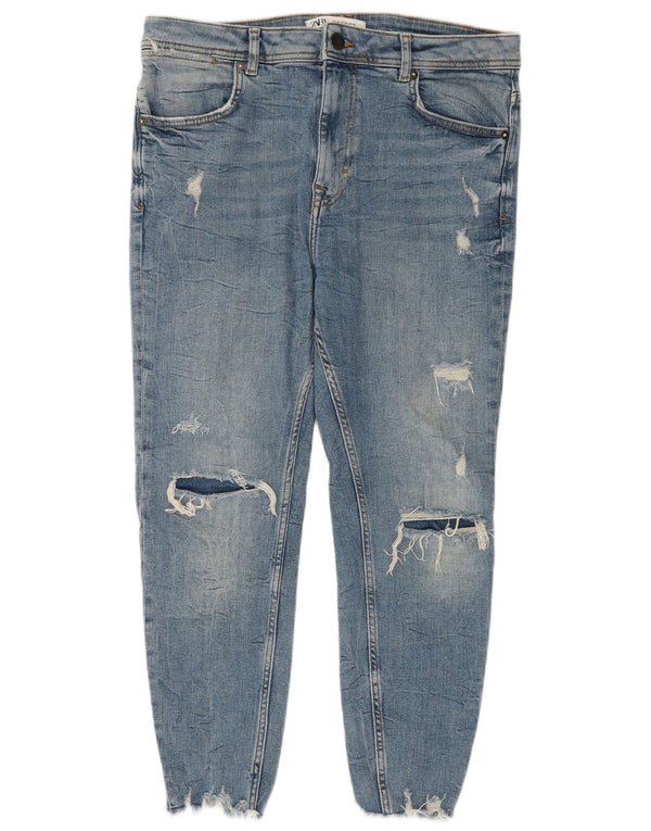 Jeans corti skinny da uomo Zara EU 42 Large W32 L24 cotone blu