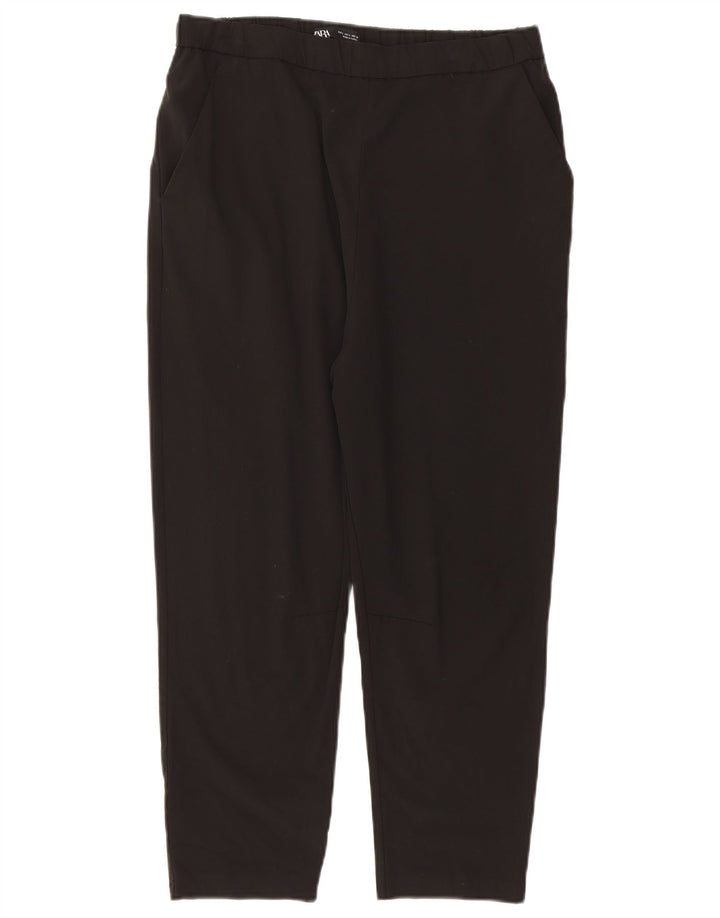 ZARA Womens High Waist Capri Trousers Large W30 L22 Black Polyester