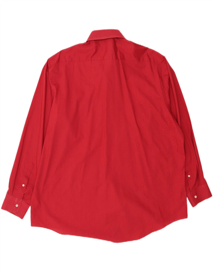 PIERRE CARDIN Mens Shirt Size 18 2XL Red Cotton Vintage Pierre Cardin and Second-Hand Pierre Cardin from Messina Hembry 