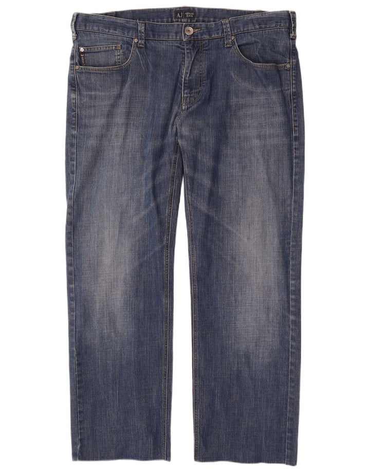 Jeans dritti da uomo ARMANI W38 L30 cotone blu