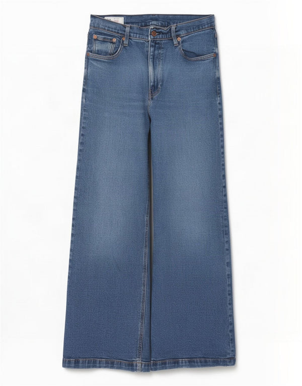Gap Jeans da donna a gamba larga a vita alta US 10 Large W30 L30 Cotone blu
