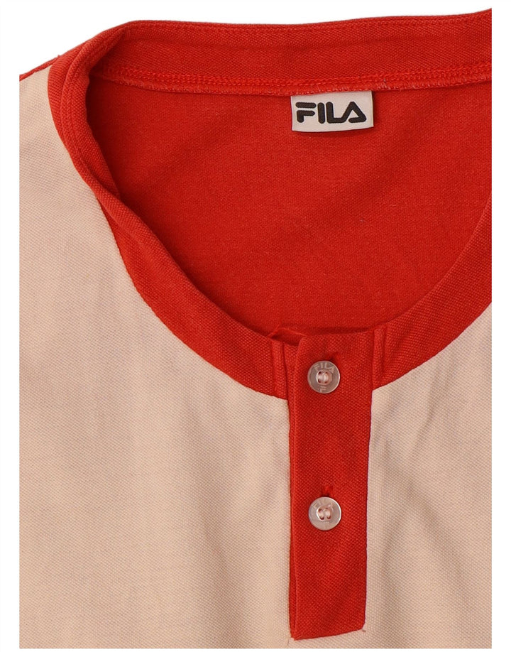 T-shirt grafica da uomo FILA Top rosso medio color block