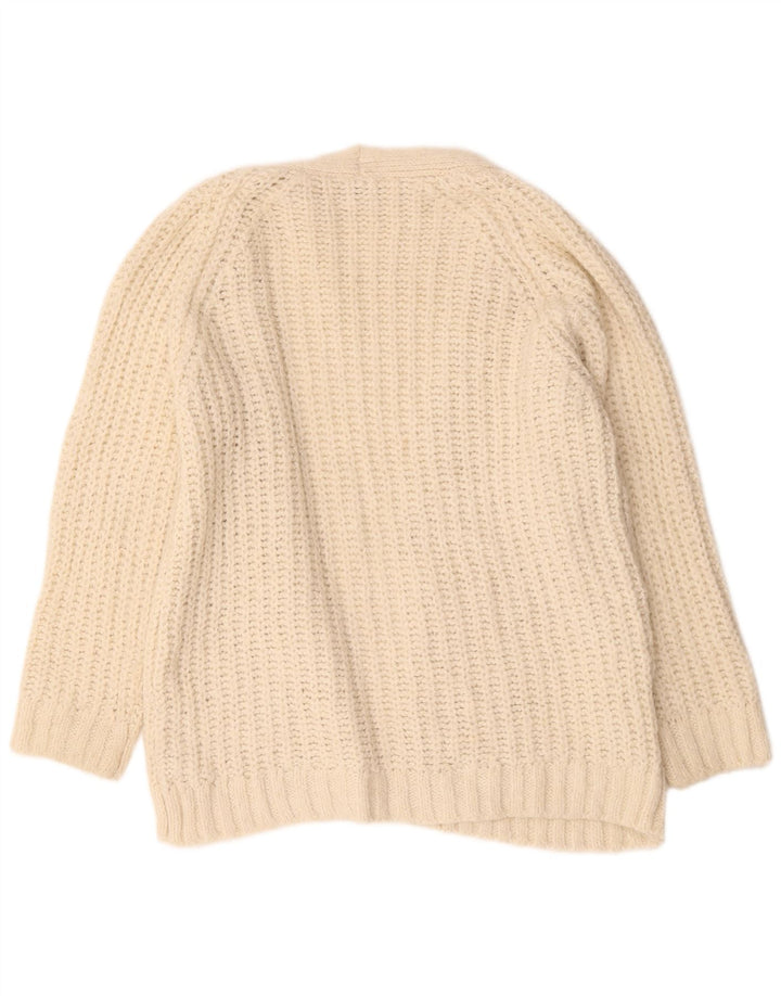 Maglione cardigan aperto oversize da donna Zara UK 14 Acrilico beige medio
