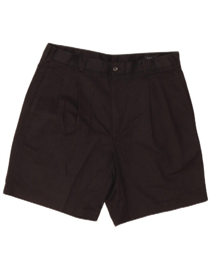 Pantaloncini chino con pegging da uomo Izod W36 grandi in poliestere nero