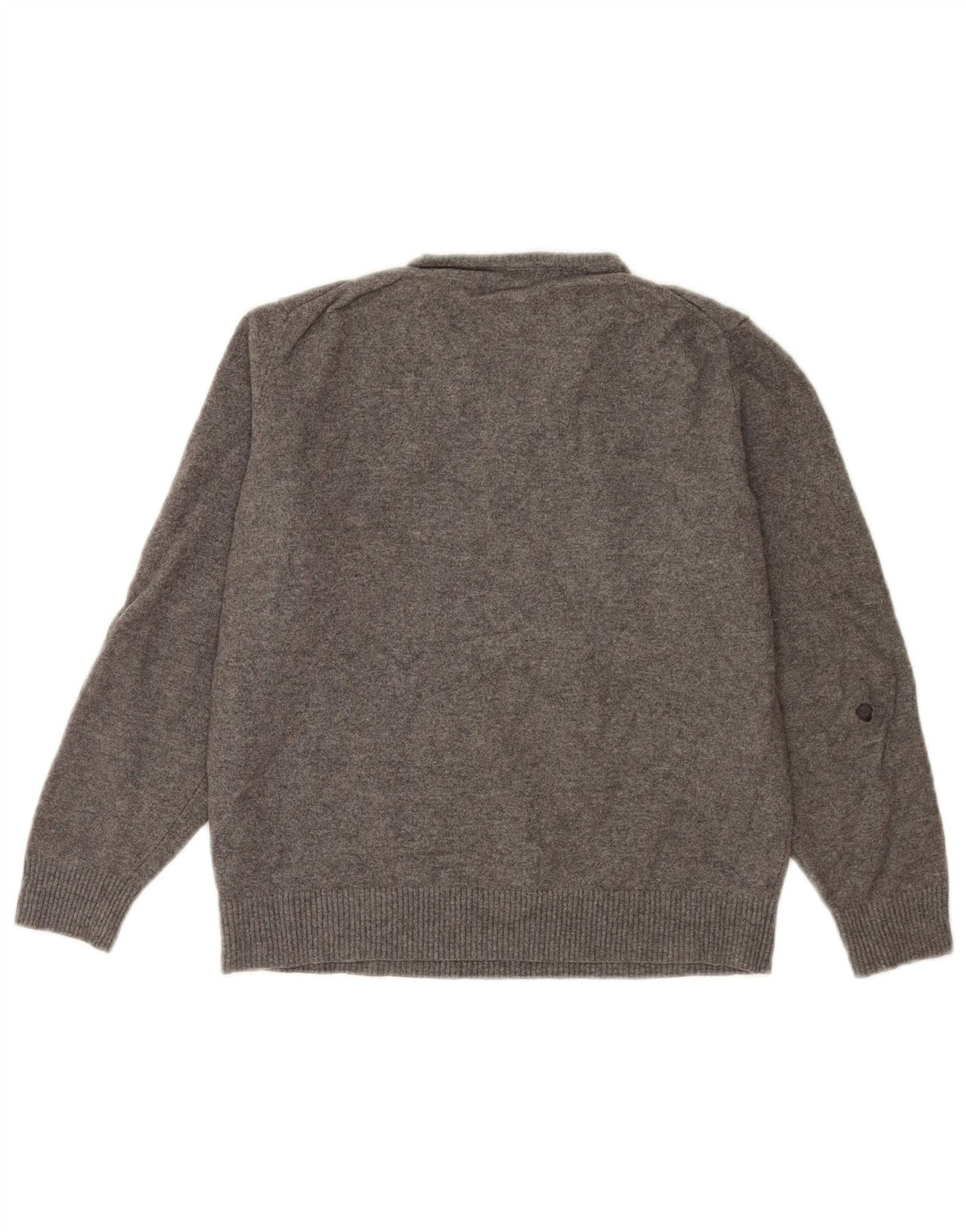 Massimo Dutti Maglione da donna con scollo a V grande in lana grigia