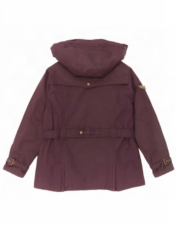 Giacca da donna in cotone cerato con cappuccio Rydale UK 16 grande viola