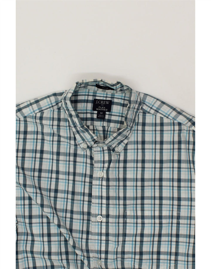 J. CREW Mens Flex Slim Shirt Medium Blue Check Cotton Vintage J. Crew and Second-Hand J. Crew from Messina Hembry 