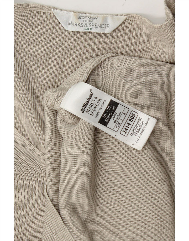 Maglietta oversize da donna Marks & Spencer UK 10 piccola seta grigia