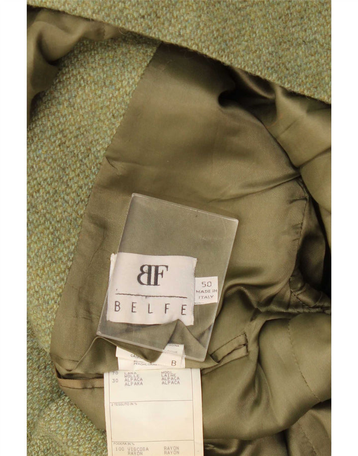 Giacca blazer da uomo a 2 bottoni Belfe IT 50 Large in lana verde