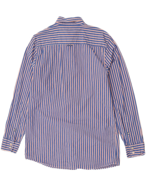 Crew Clothing Camicia da uomo su misura in cotone gessato blu grande