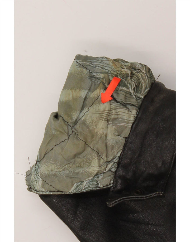 Giacca in pelle vintage da uomo UK 44 2XL Nera