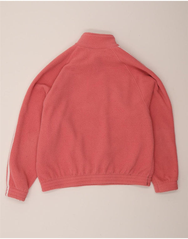Maglione in pile Adidas Primegreen da donna oversize con collo con zip UK 8 piccolo rosa