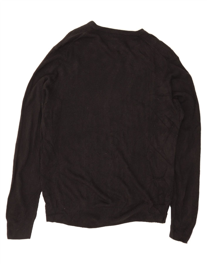 DOCKERS Mens V-Neck Jumper Sweater Large Black Acrylic Vintage Dockers and Second-Hand Dockers from Messina Hembry 