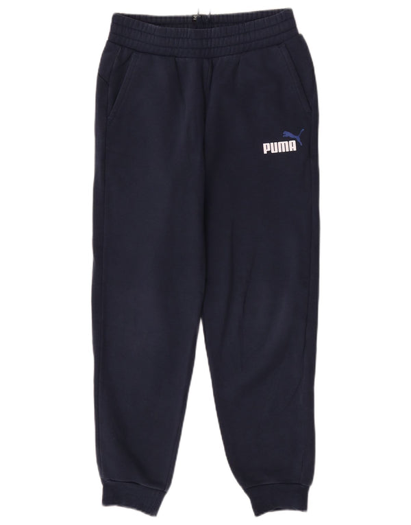 Pantaloni da tuta da ragazzo Puma Joggers 11-12 anni in cotone blu navy