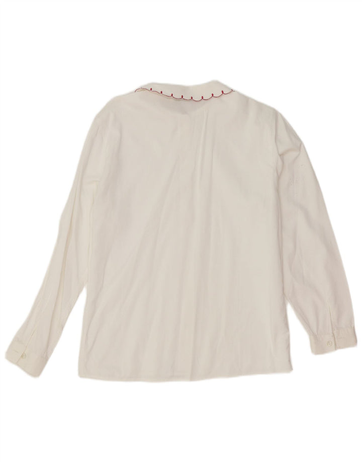 Camicia Vintage da Donna IT 46 Large in Cotone Bianco