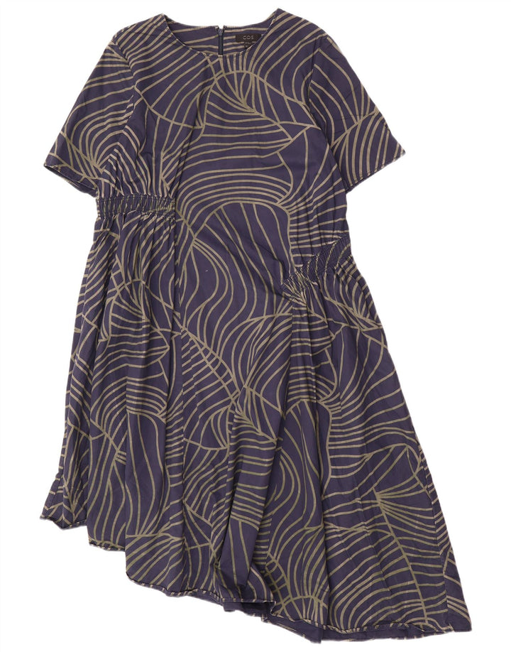 Abito asimmetrico da donna COS EU 42 Large in cotone geometrico blu navy