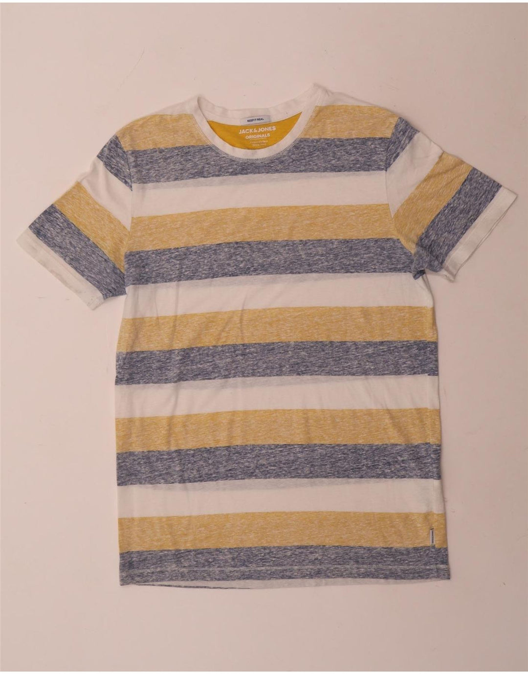 Jack & Jones T-shirt da uomo Top grande in poliestere a righe multicolore