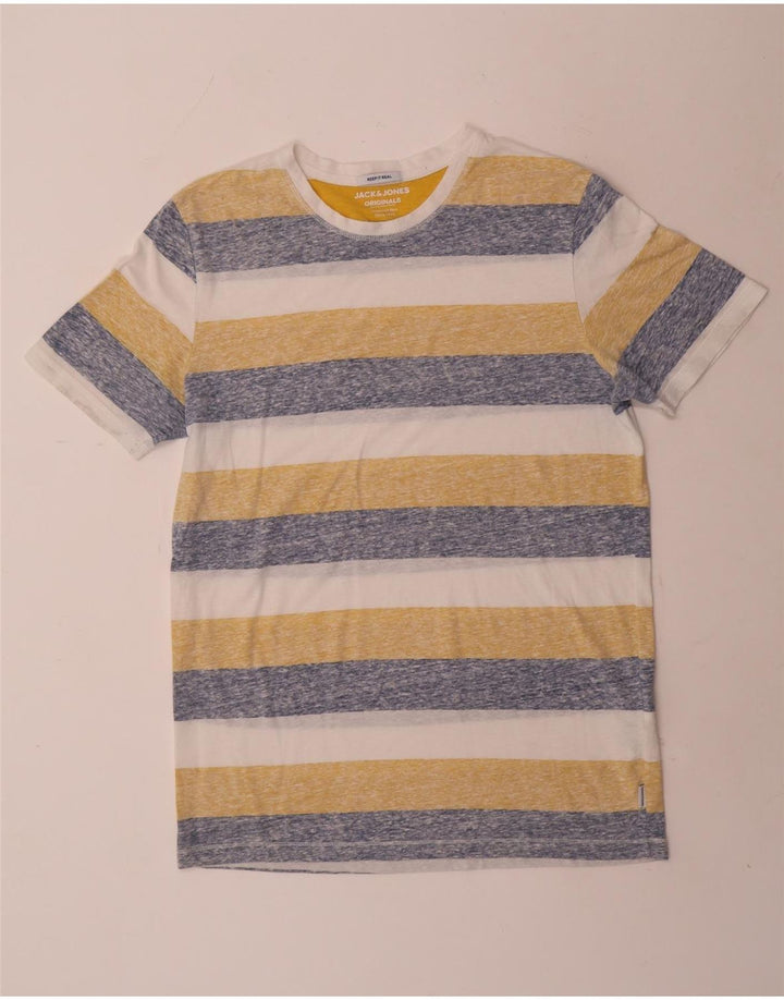 Jack & Jones T-shirt da uomo Top grande in poliestere a righe multicolore